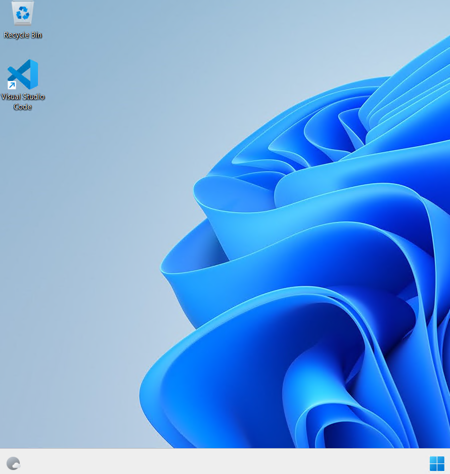 VM desktop with VSCode